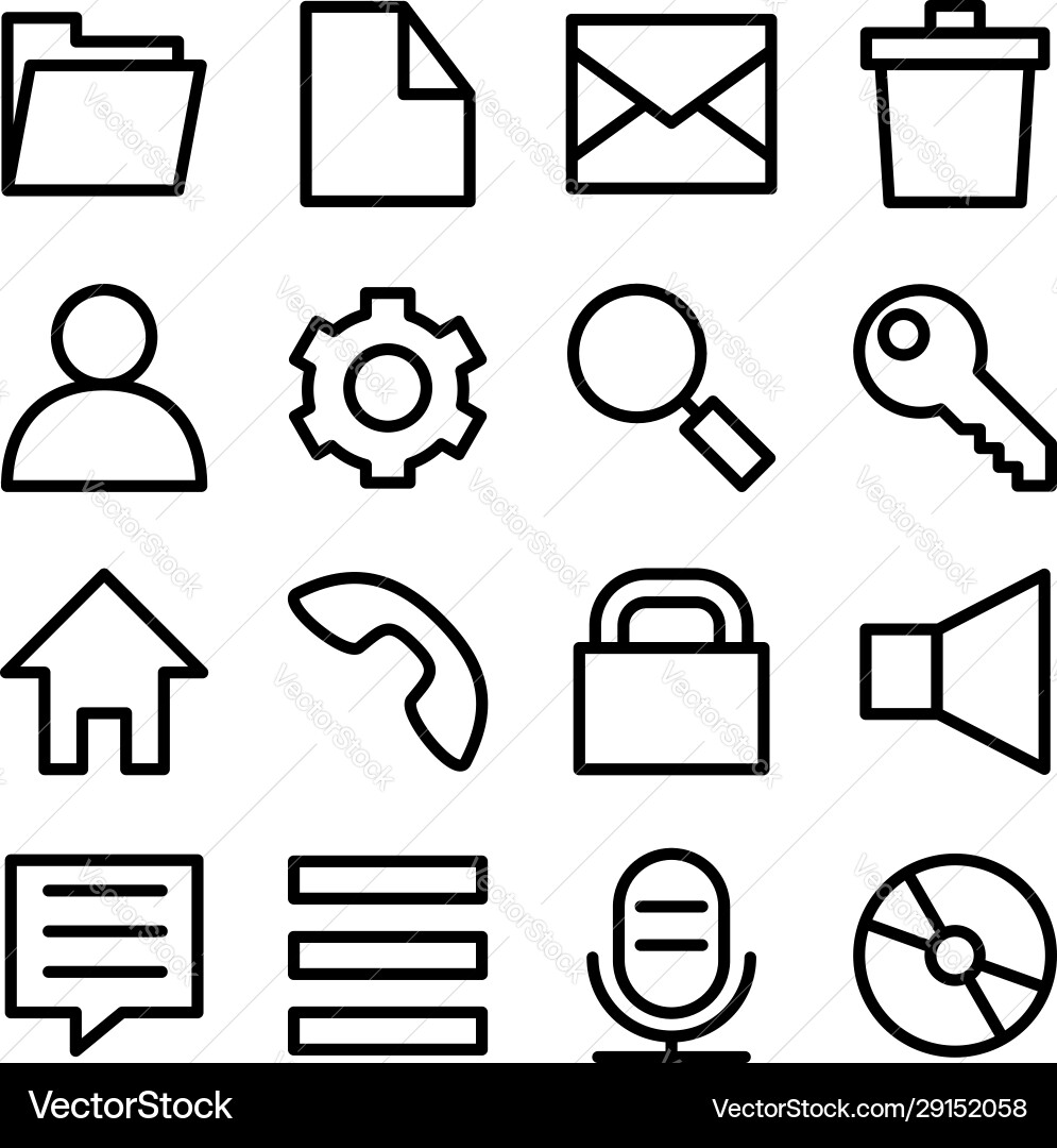 Line icon set related popular operating system Line icon set related popular operating system vector image
