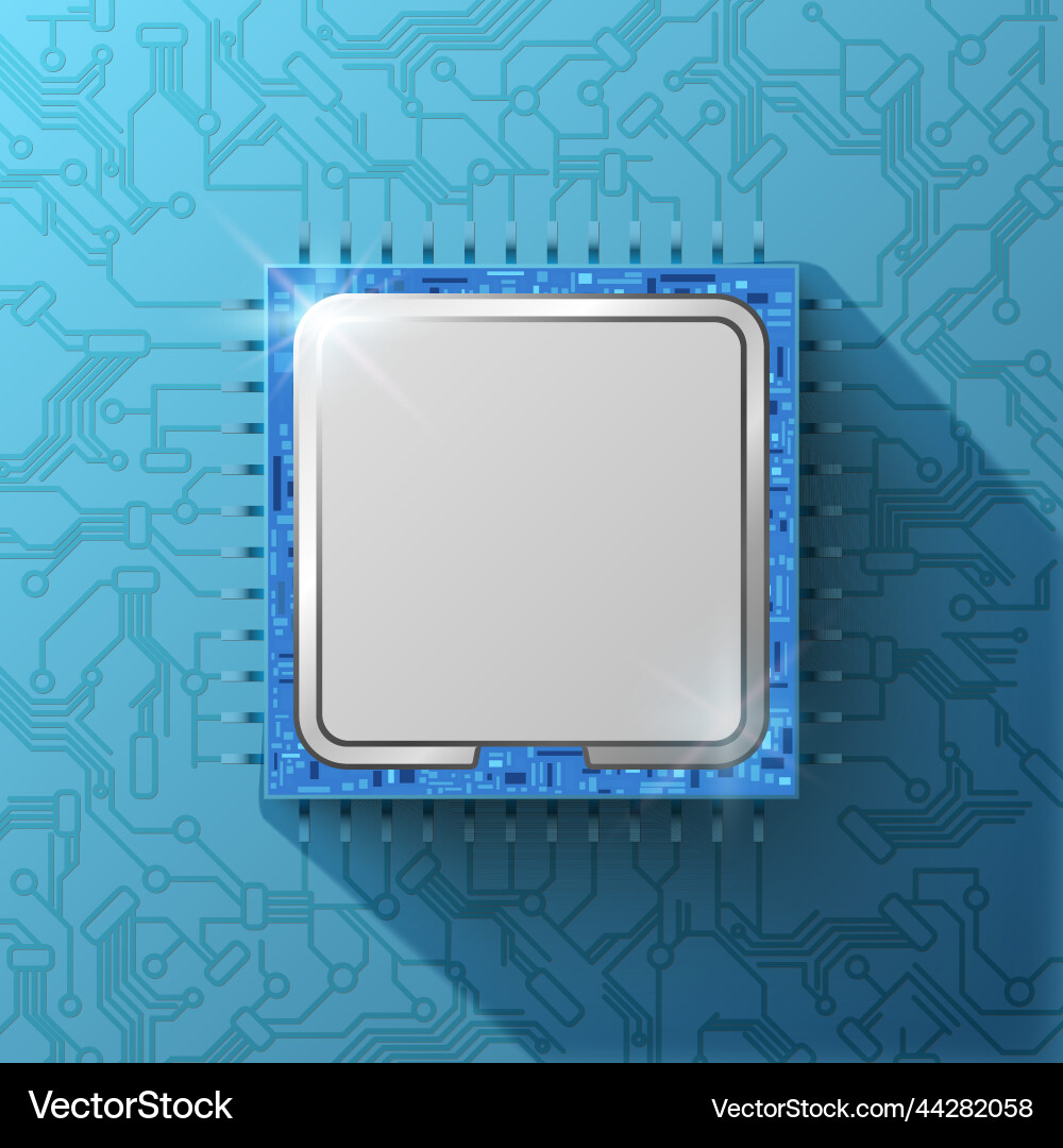 Microchip computer cpu microprocessor Microchip computer cpu microprocessor vector image