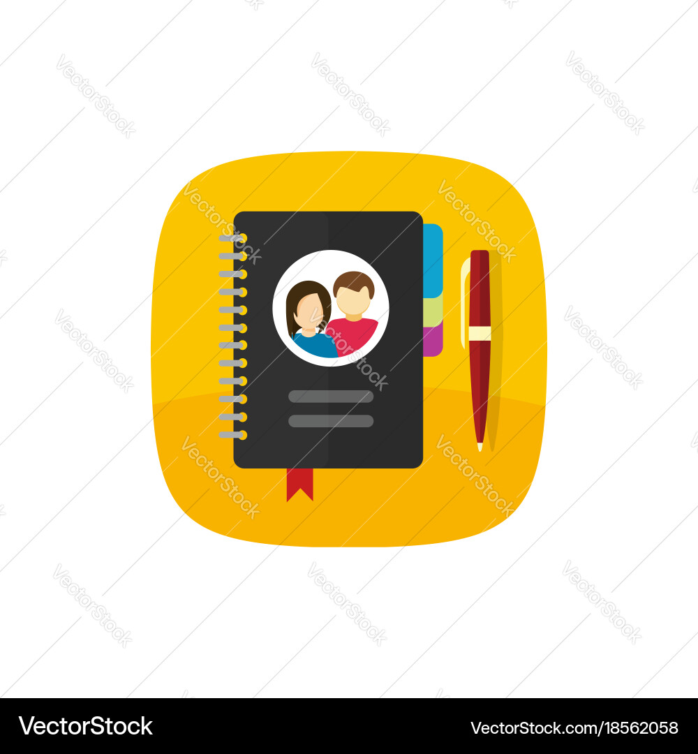 Notepad for contacts icon or button vector image