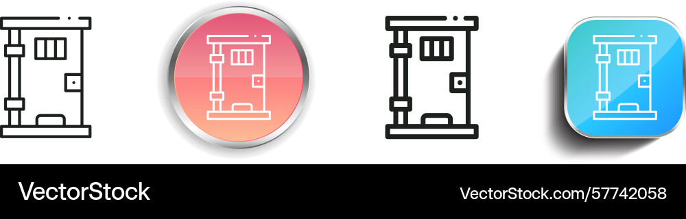 Prison icon thin linear regular and button style vector image