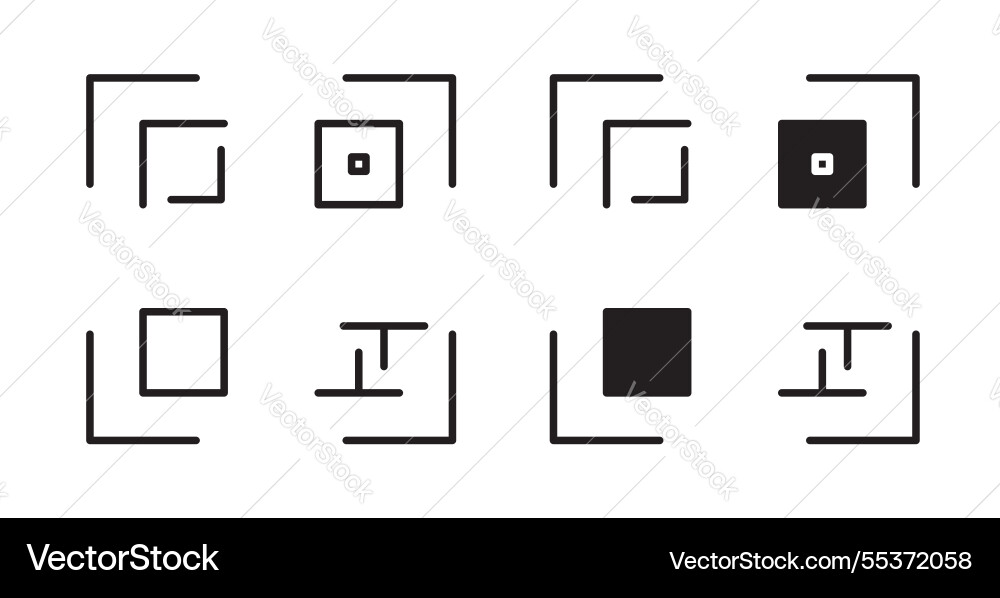 Qrcode icon set in thin line for web Vector Image