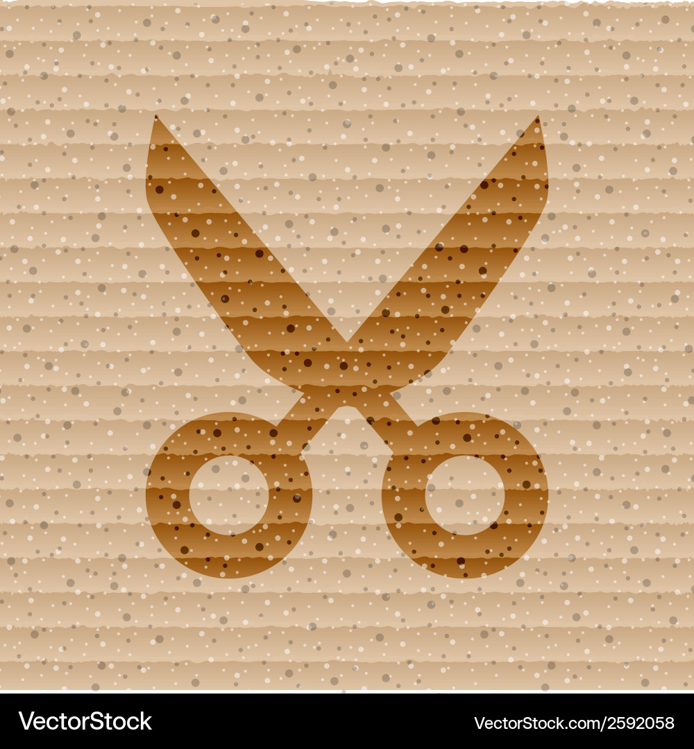 Scissors flat modern web button and space for your vector image