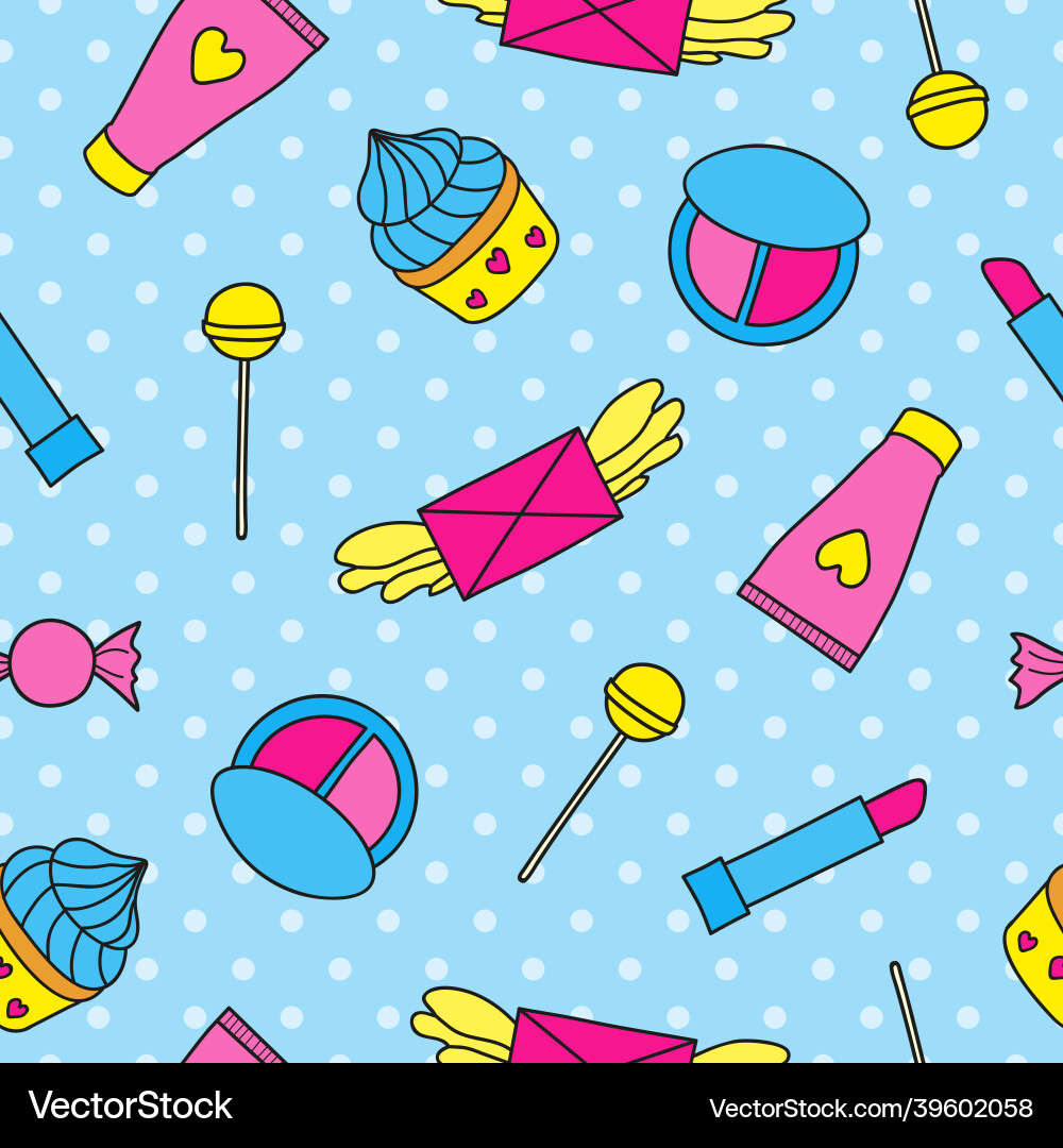 Seamless pattern with pop items Seamless pattern with pop items vector image