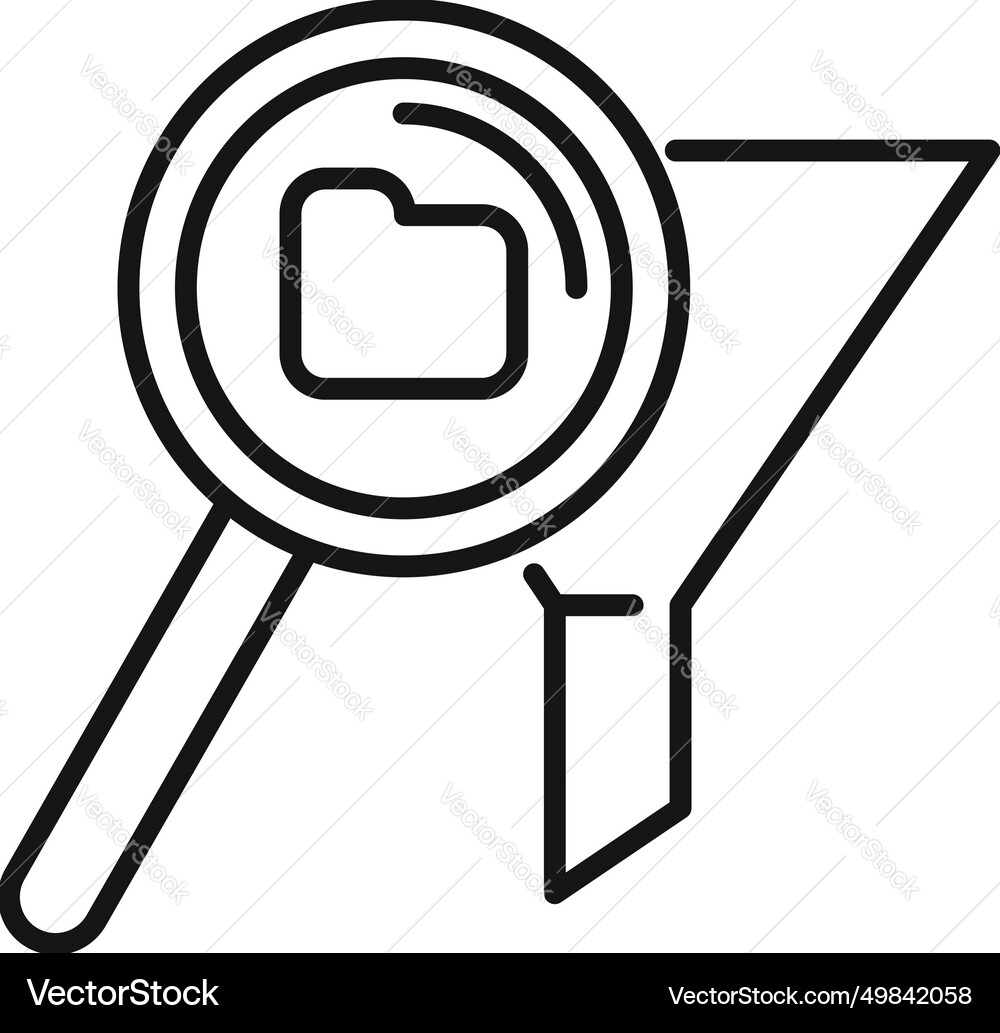Search folder data icon outline work idea Search folder data icon outline work idea vector image