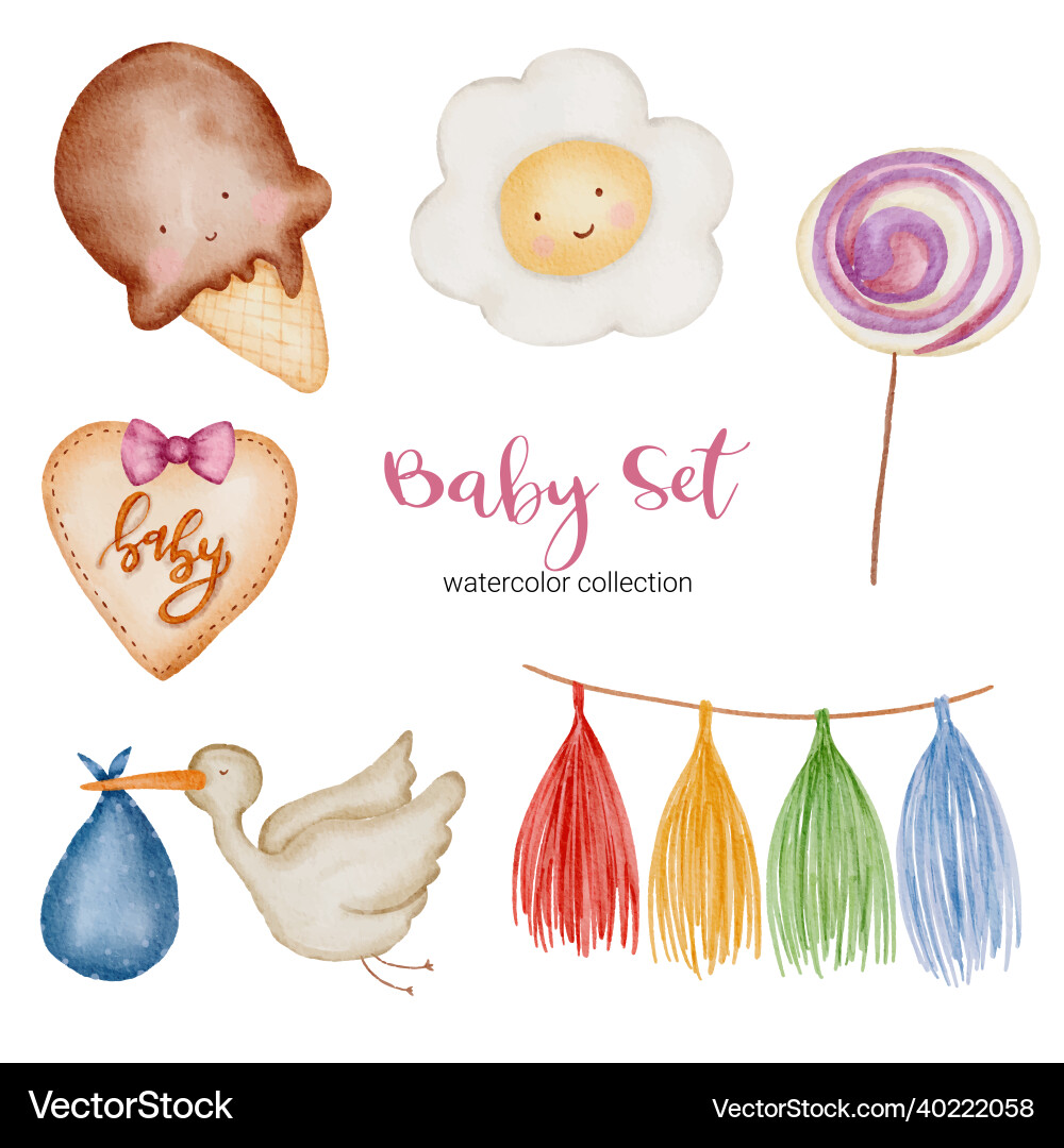 Set of beautiful separate parts clothes baby Set of beautiful separate parts clothes baby vector image