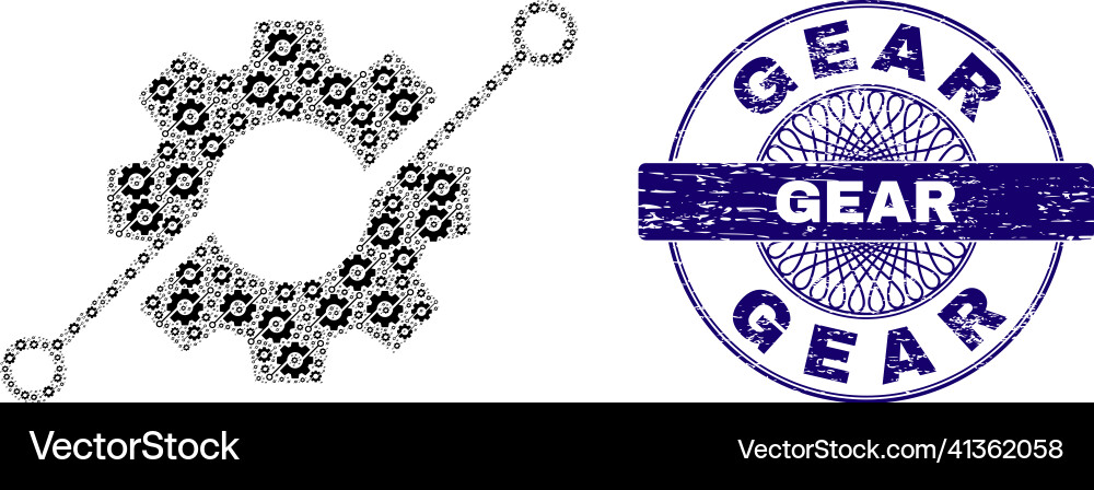 Smart gear recursion collage of items Vector Image
