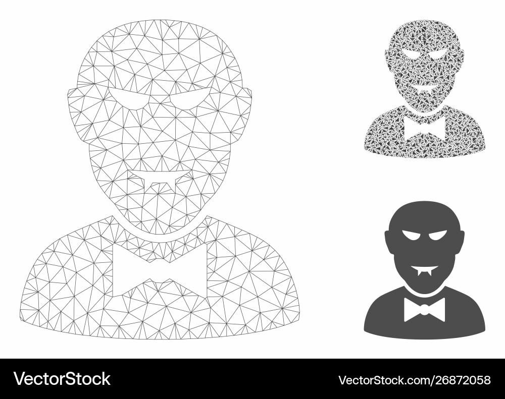 Vampire mesh 2d model and triangle mosaic Vampire mesh 2d model and triangle mosaic Vector Image