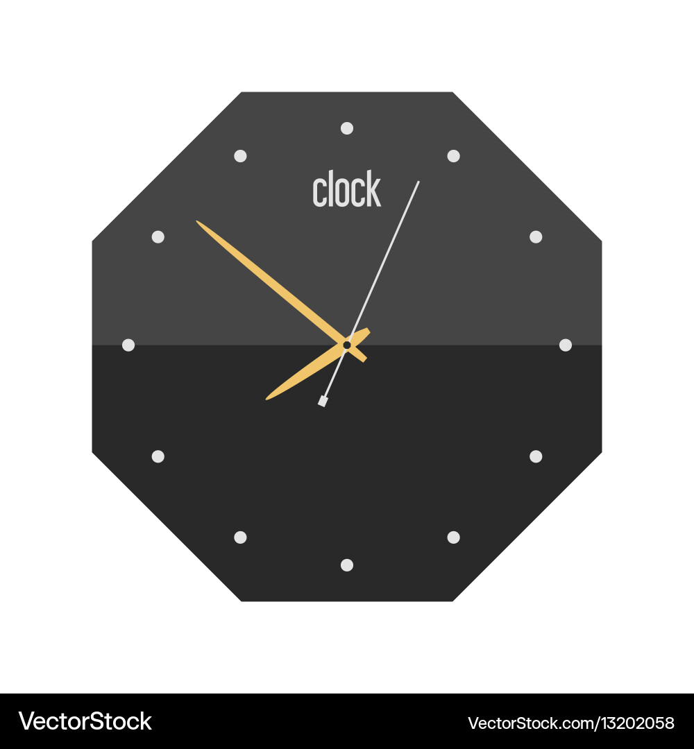 Wall clock circle sign with chronometer pointer vector image