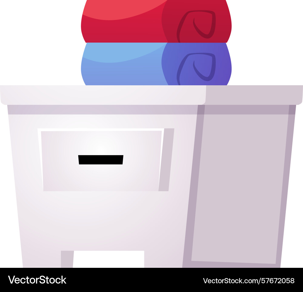 White cardboard box with folded and stacked red Vector Image