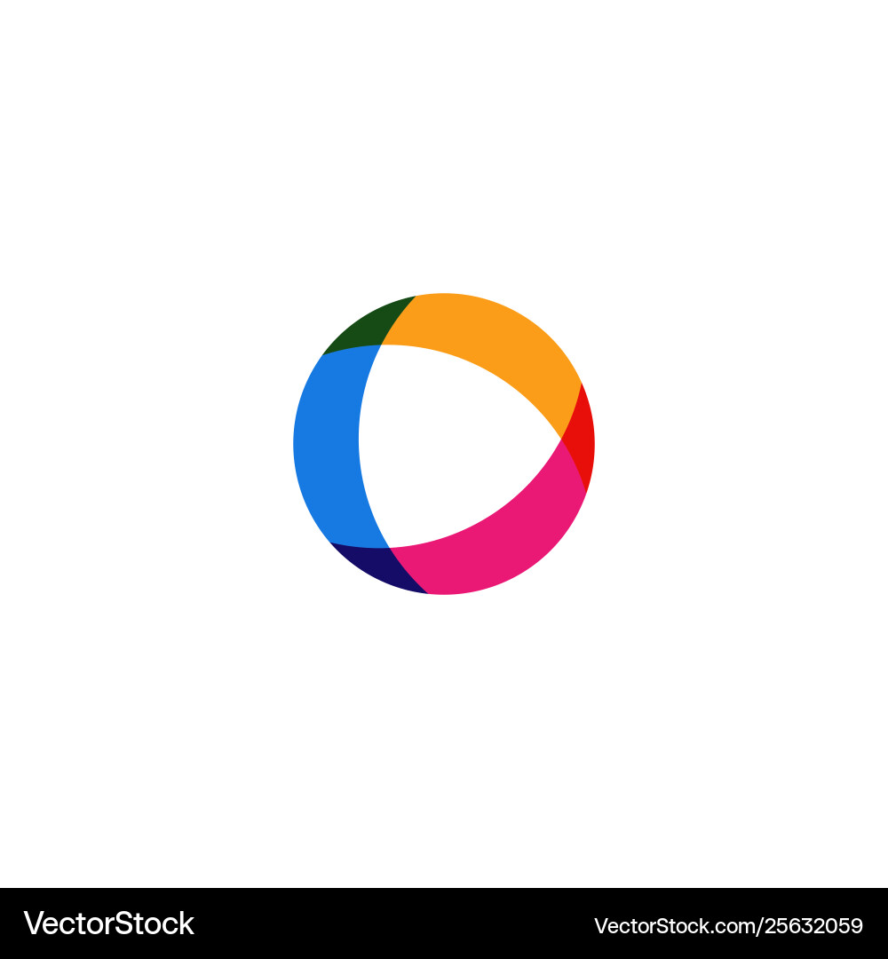 Abstract circle overlapping logo icon Abstract circle overlapping logo icon vector image