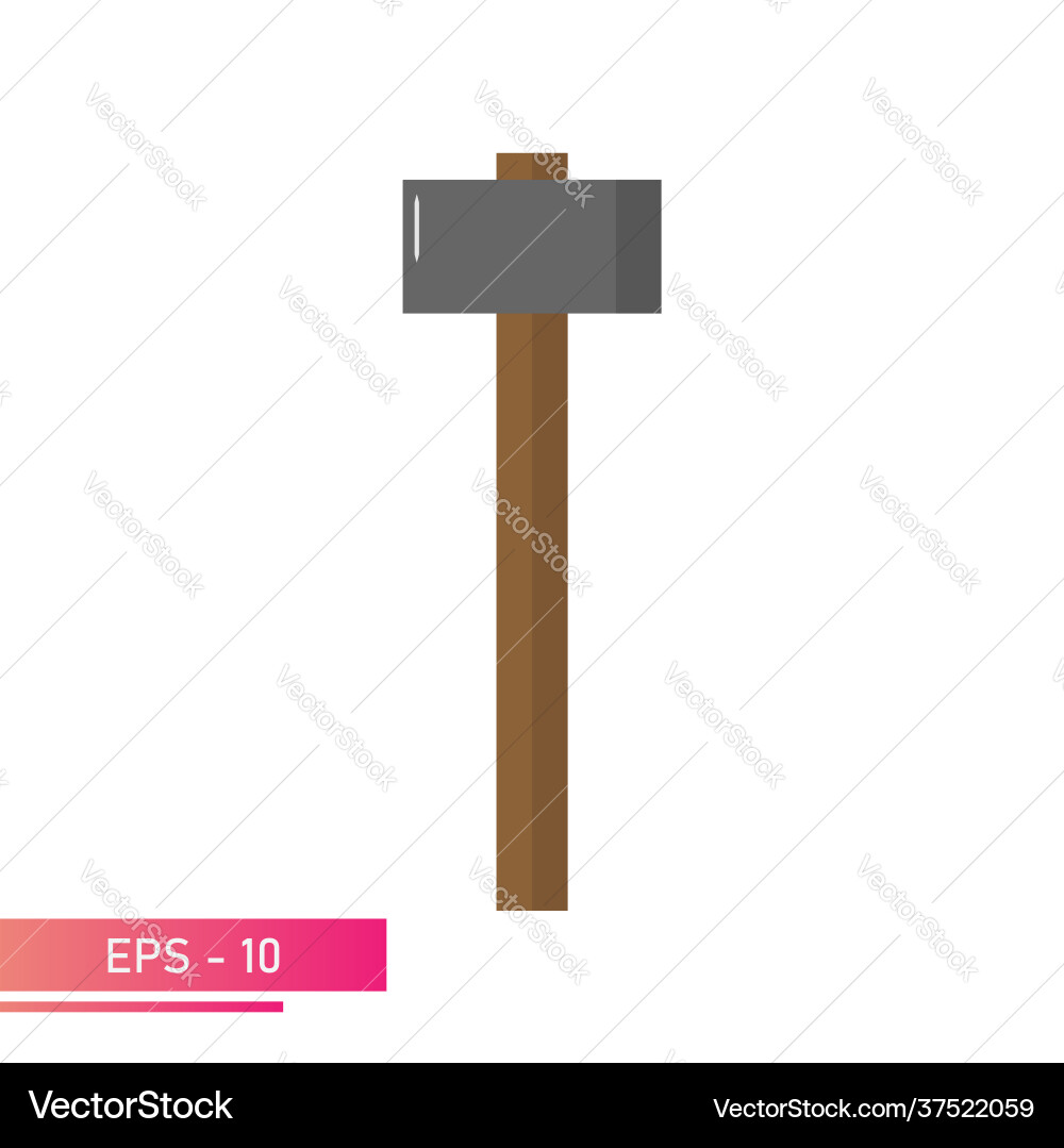 An angular sledgehammer with a wooden handle An angular sledgehammer with a wooden handle vector image