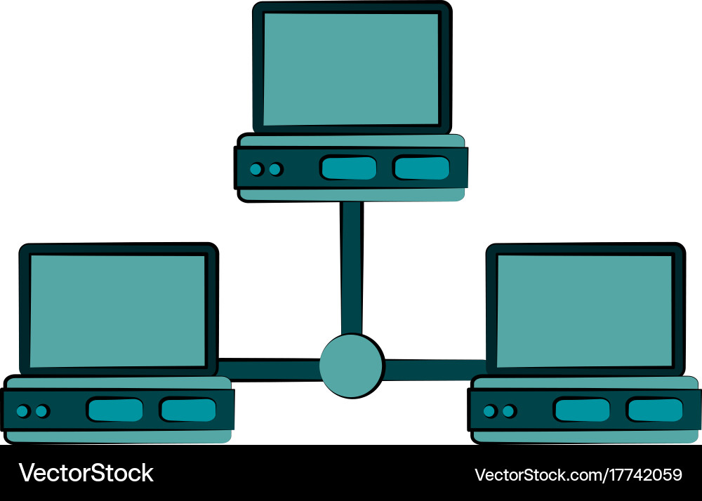 Computer with blank screen icon image vector image