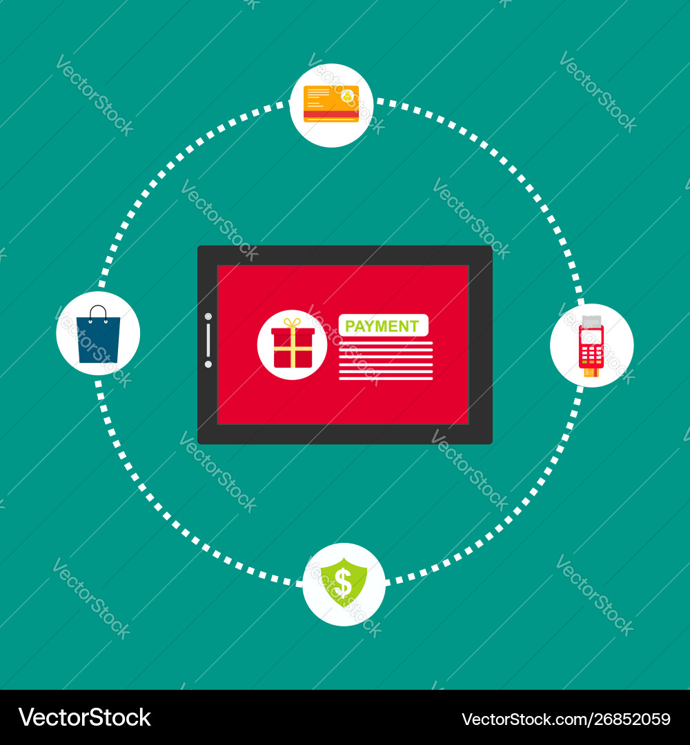 Concept online and mobile payments for web page Concept online and mobile payments for web page vector image