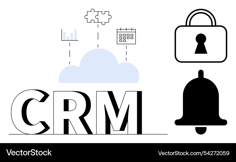 Crm with cloud integration data analysis vector image
