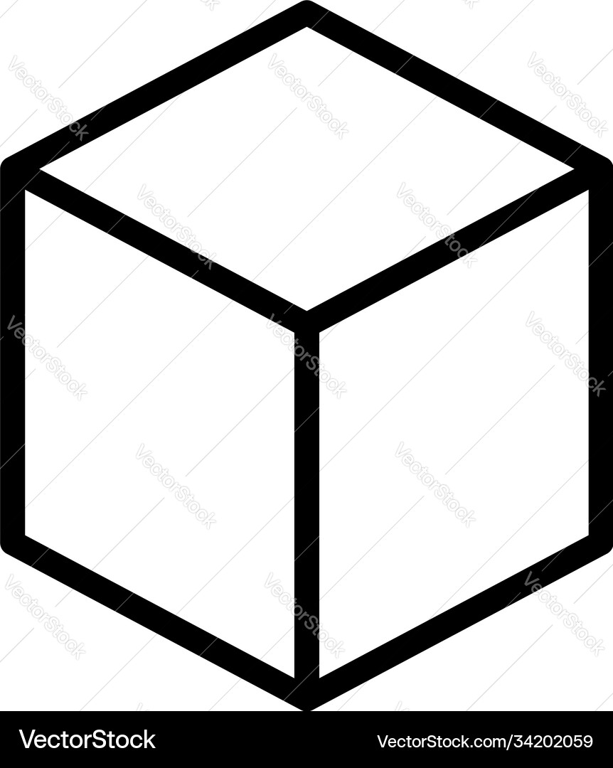 Cube box icon outline style Cube box icon outline style vector image