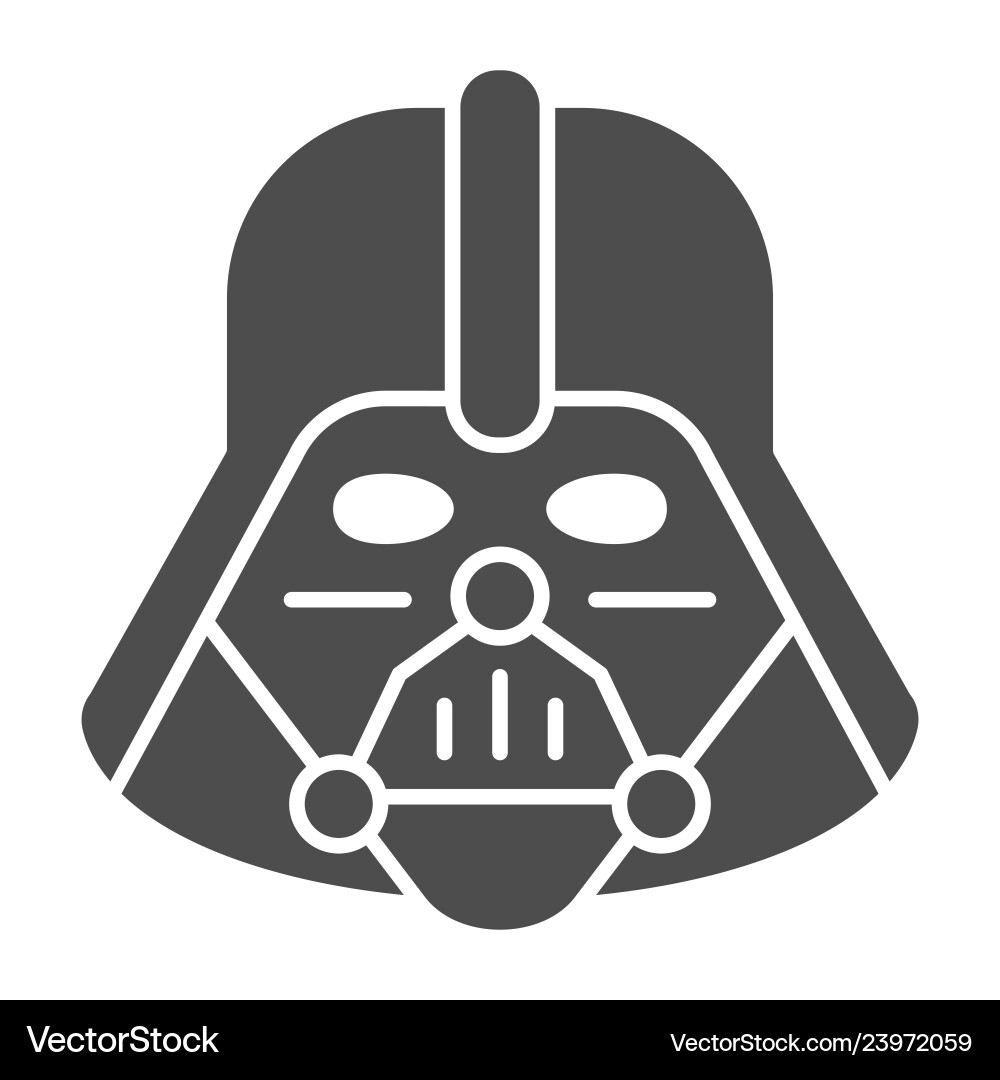 Darth Vader Solid Icon vector image