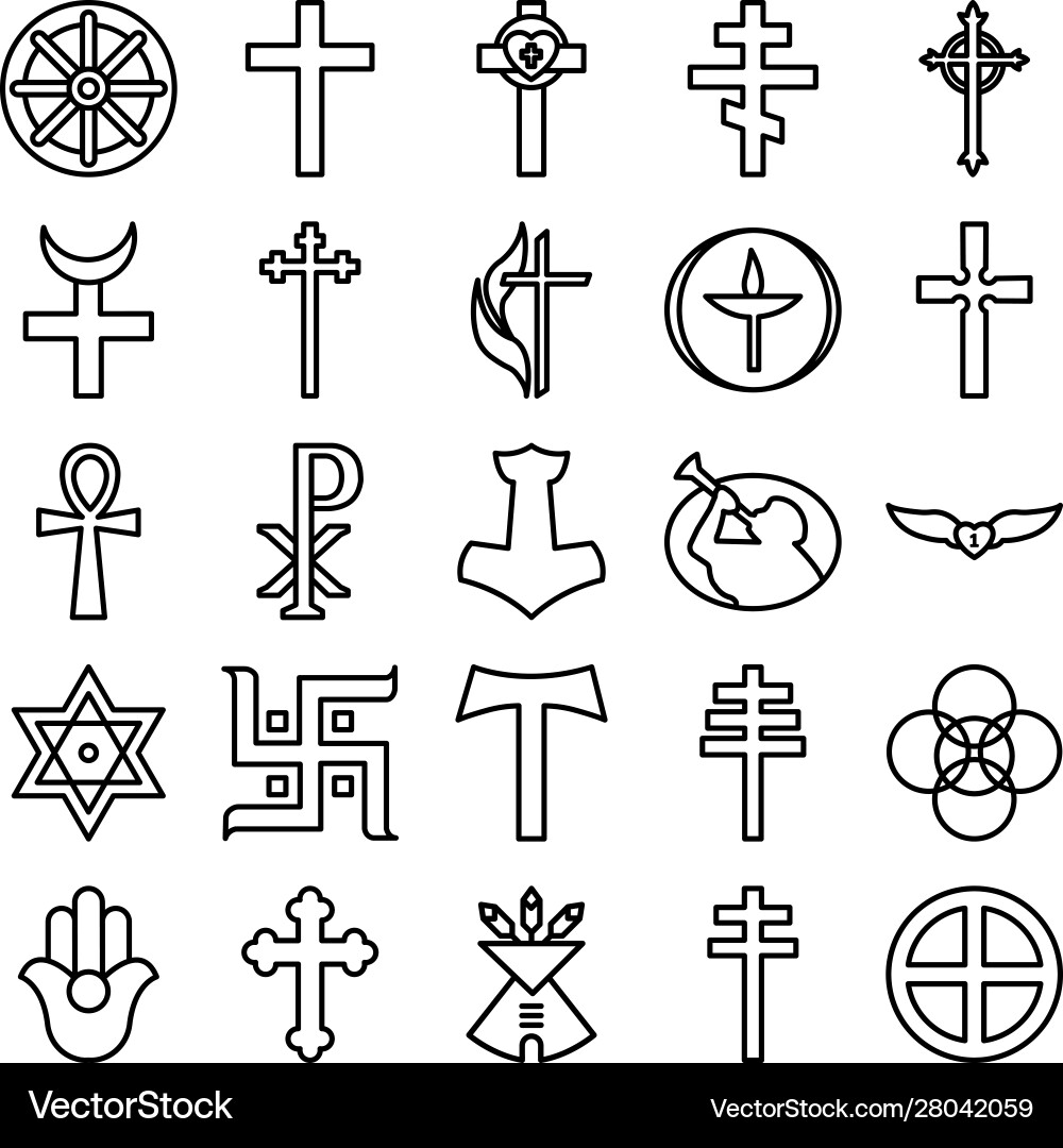 Diverse Religious Icon Set Vector Image