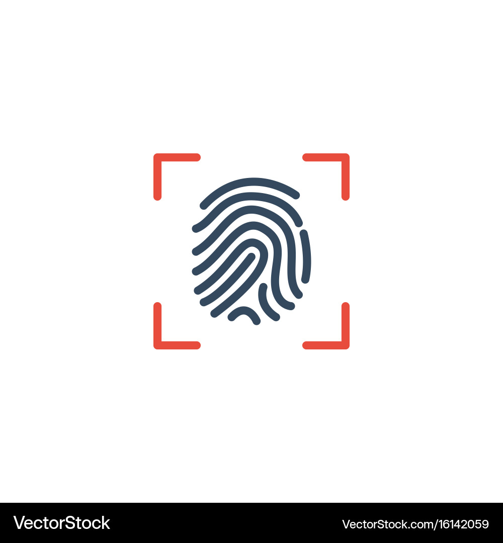 Fingerprint Icon - Security & Authentication vector image