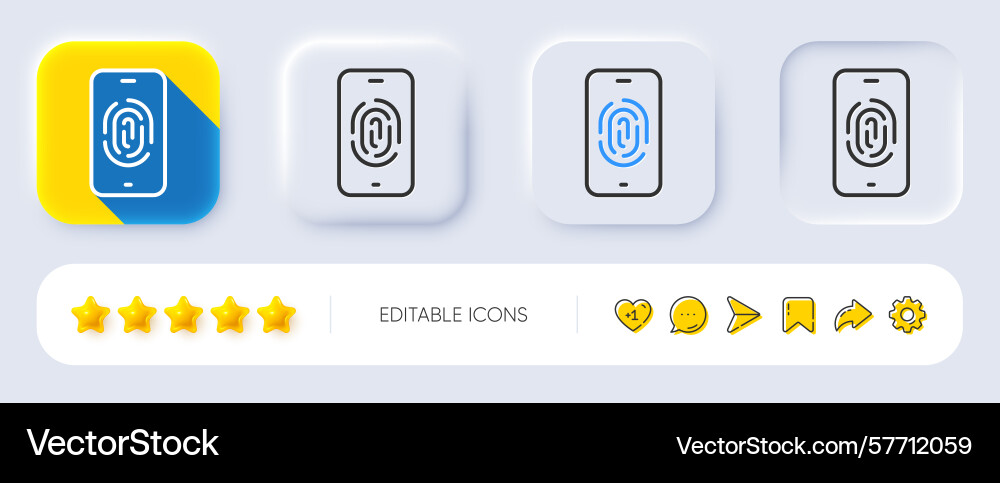 Fingerprint line icon finger print scan sign Fingerprint line icon finger print scan sign vector image
