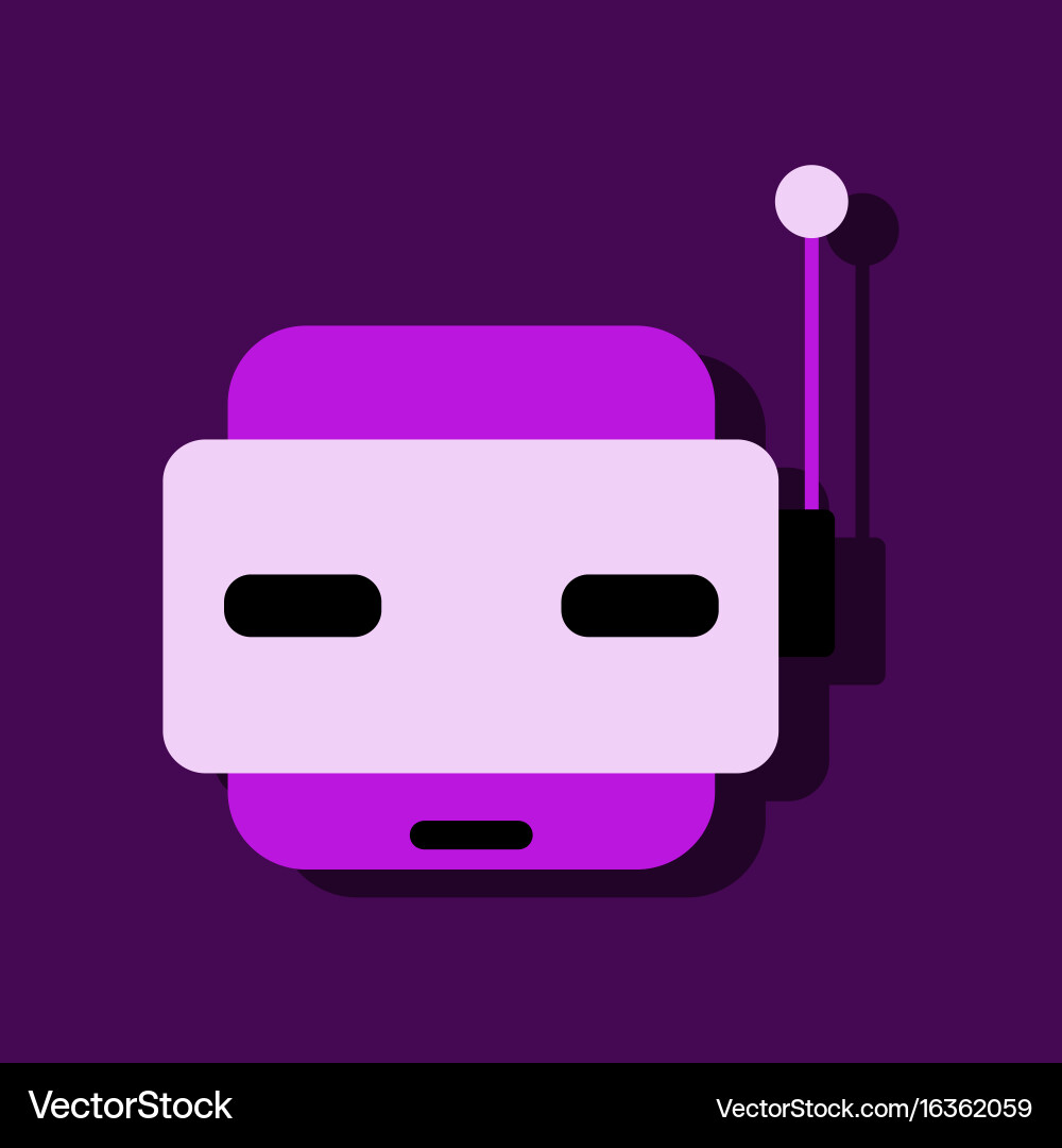 Flat icon design collection toy robot face Vector Image