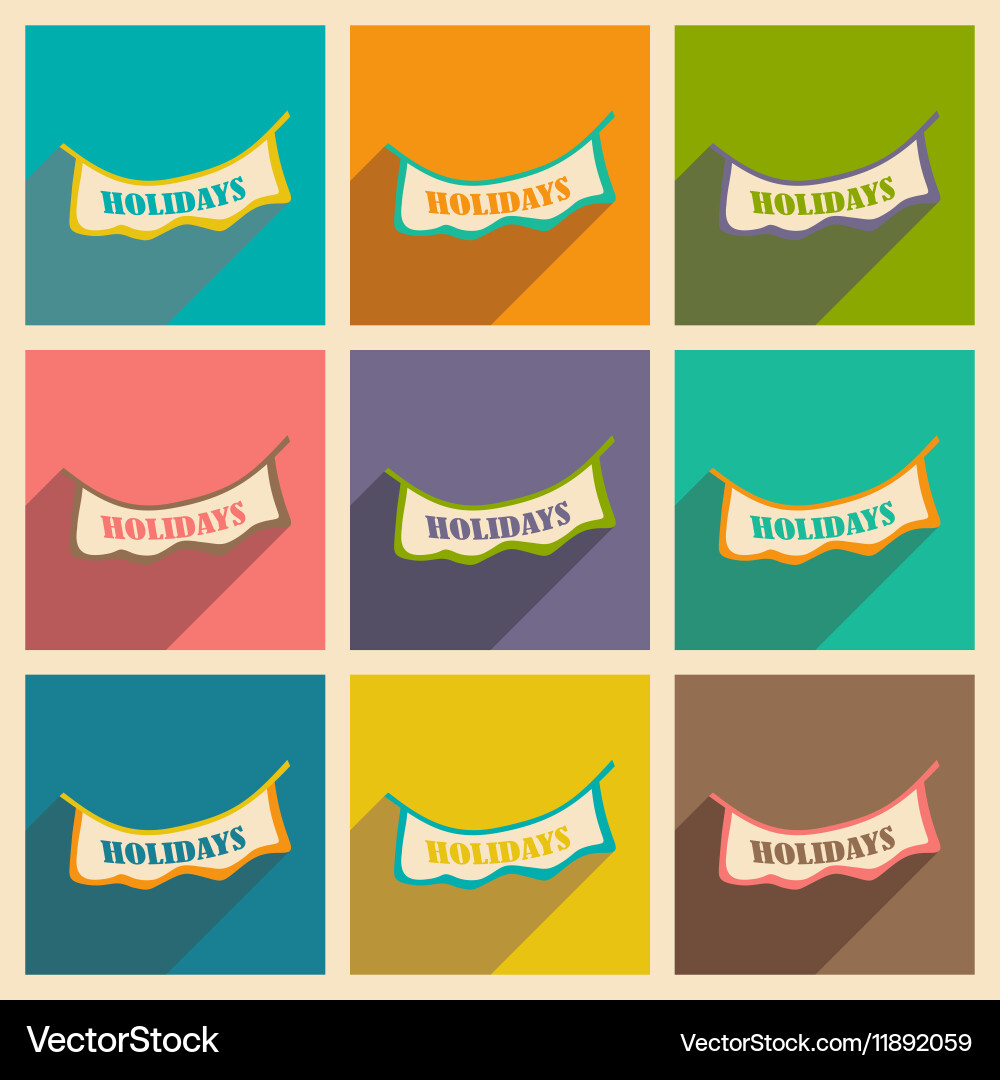 Flat with shadow concept and mobile application vector image