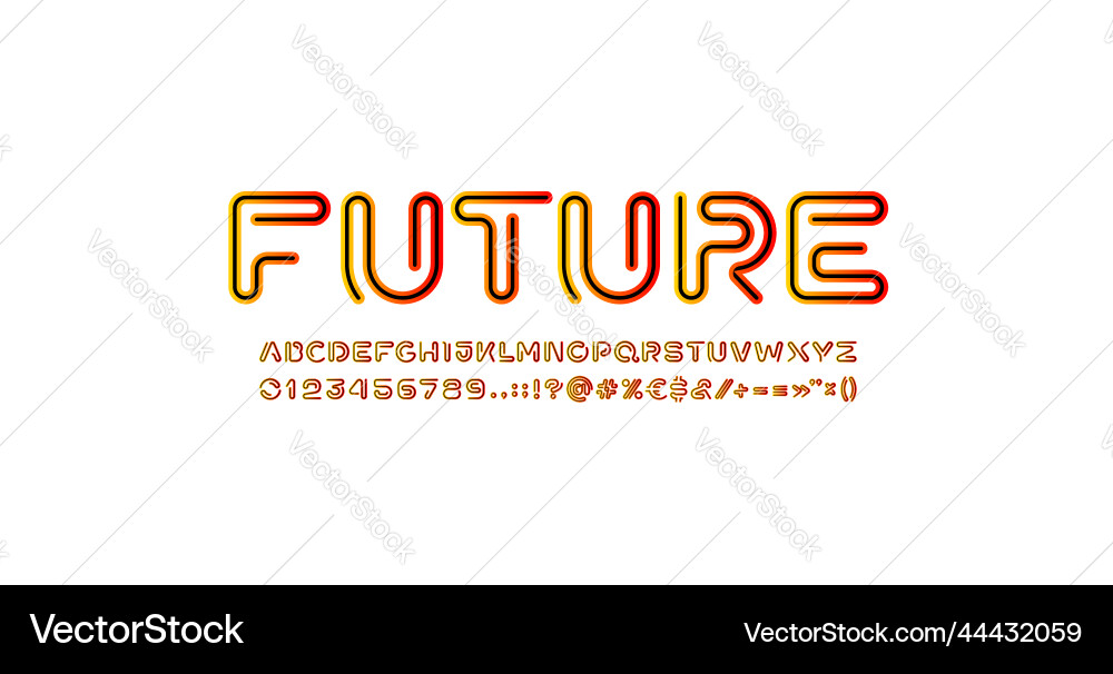 Future style alphabet font from technology Future style alphabet font from technology vector image