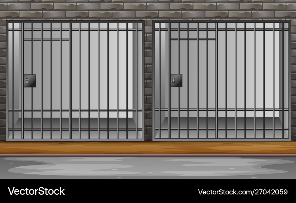 Gefängniszelle mit Metallstäben Gefängniszelle mit Metallstäben vektorbild