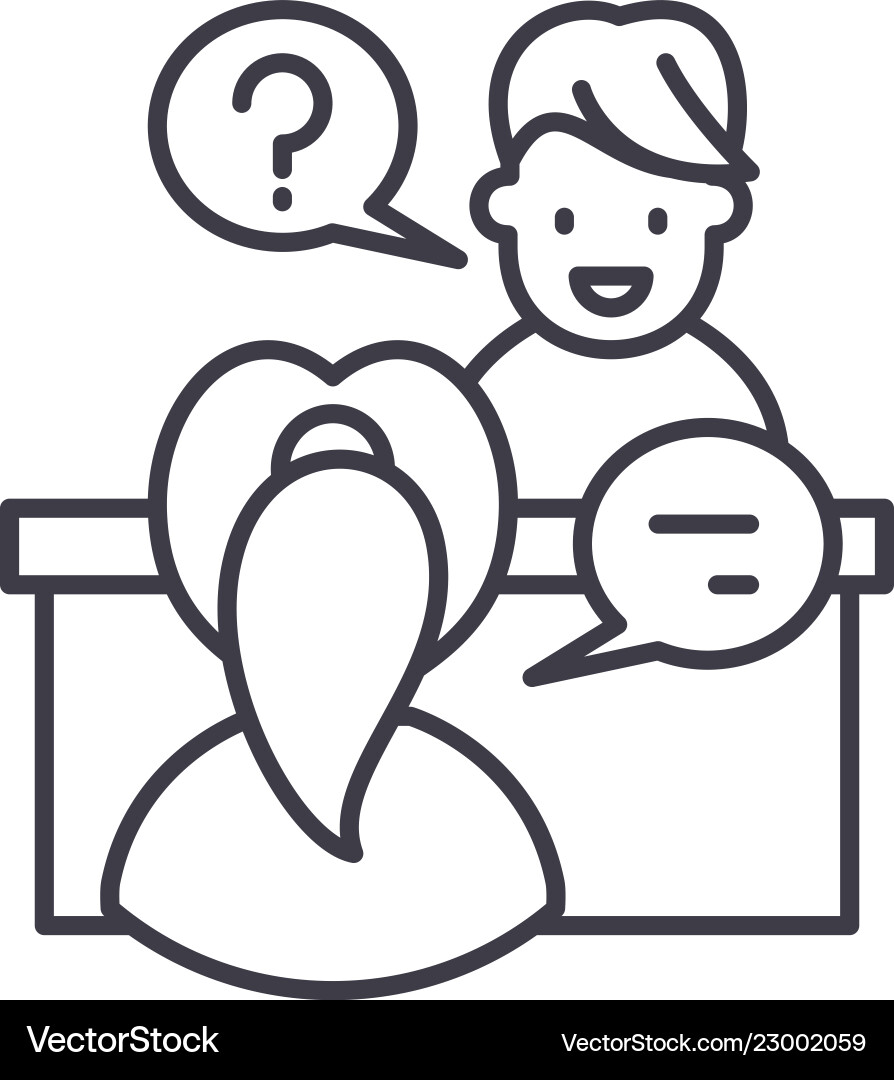 In depth interview line icon concept In depth interview line icon concept vector image