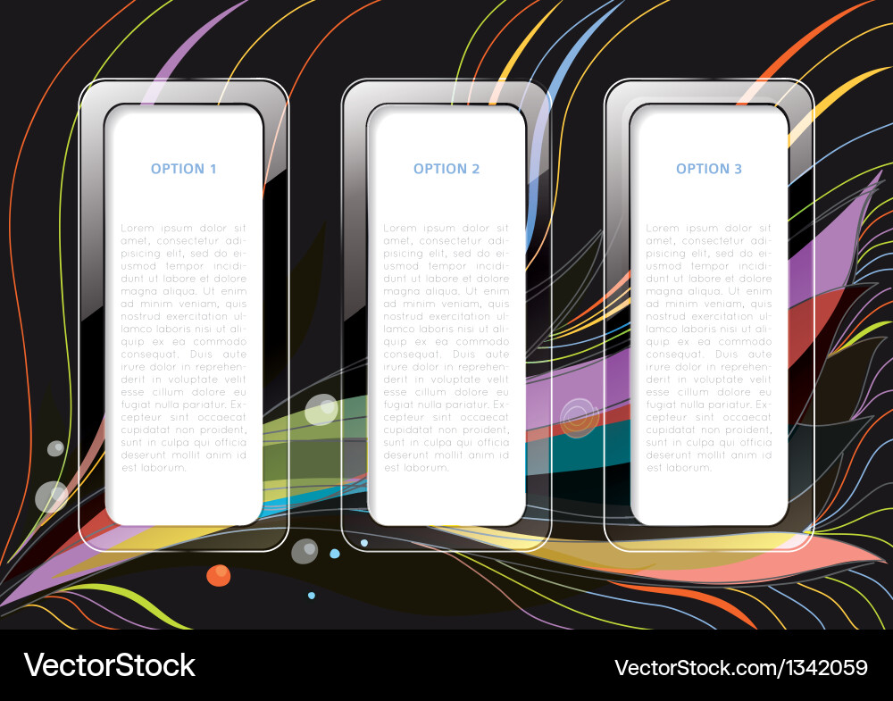 Infographics abstract with three text boxes vector image