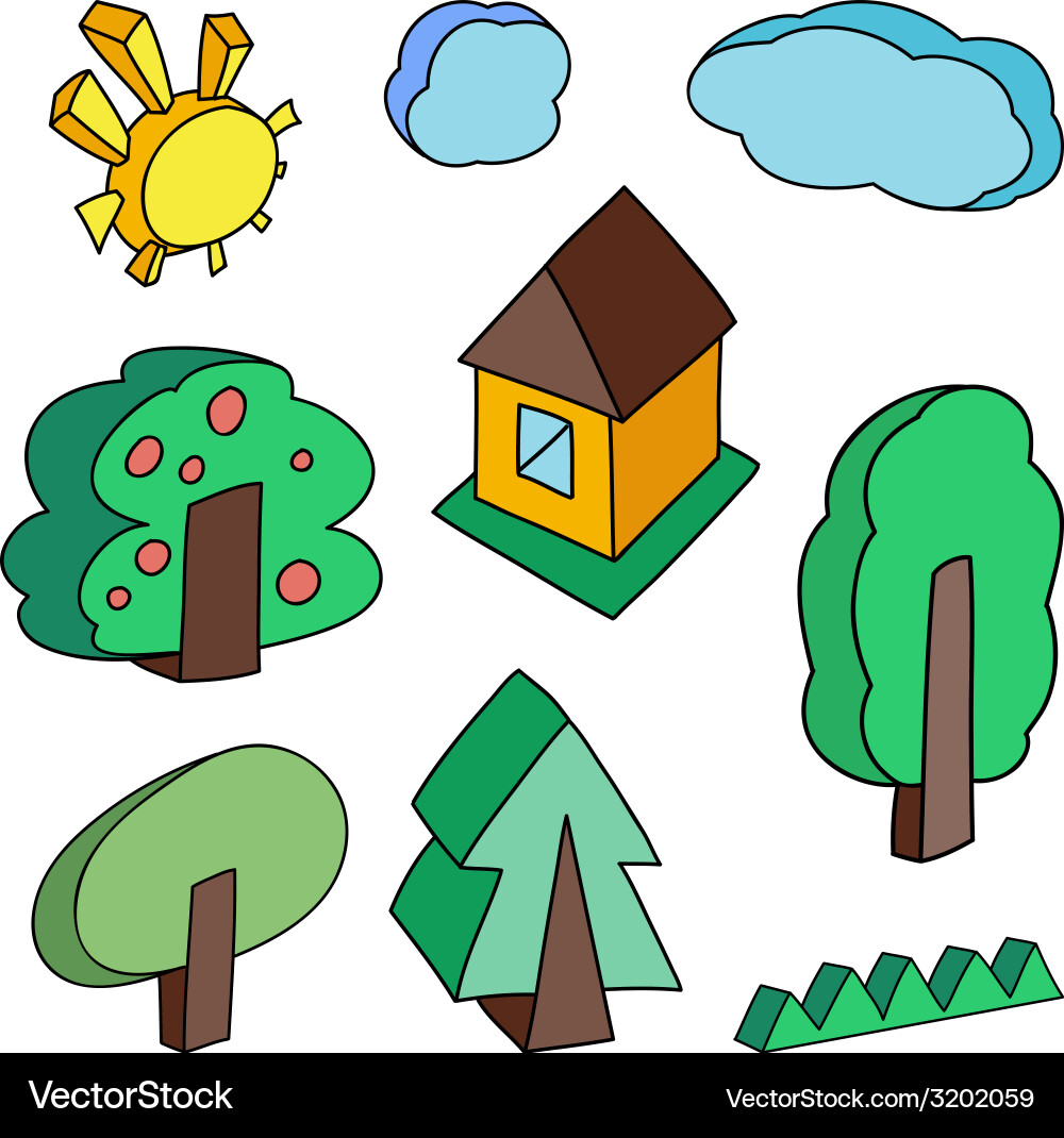 Landscape objects vector image