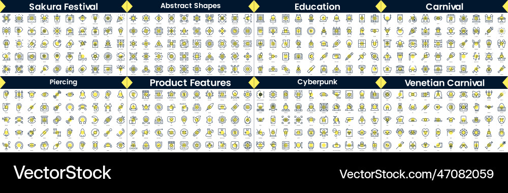 Linear style icons pack in this bundle include vector image