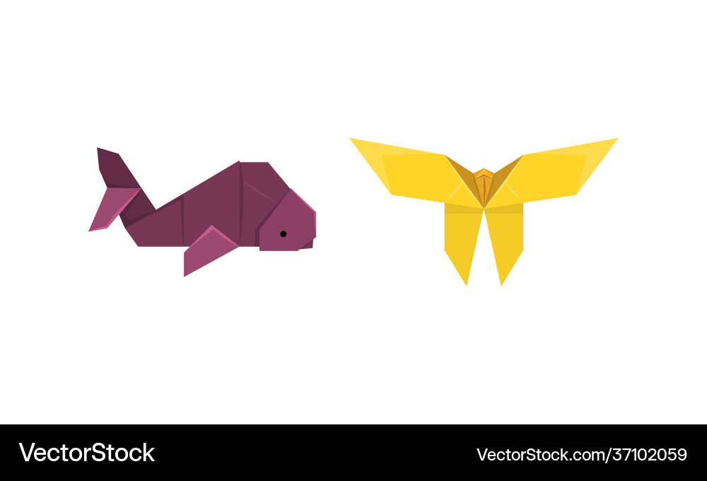 Origami or paper folding with sculpture Origami or paper folding with sculpture vector image
