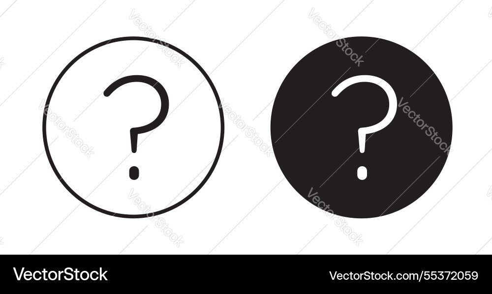 Question icon set in thin line for web vector image