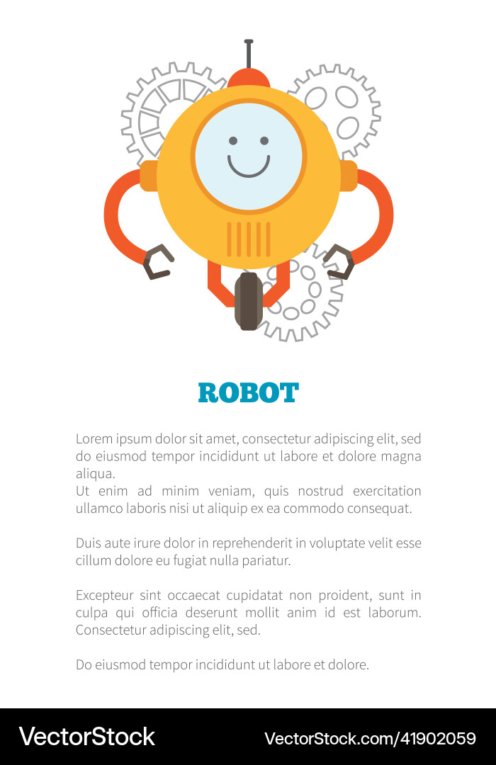 Robot poster and text sample vector image