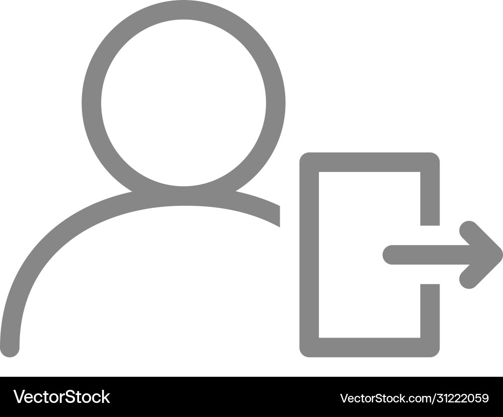User profile with exit sign line icon account vector image