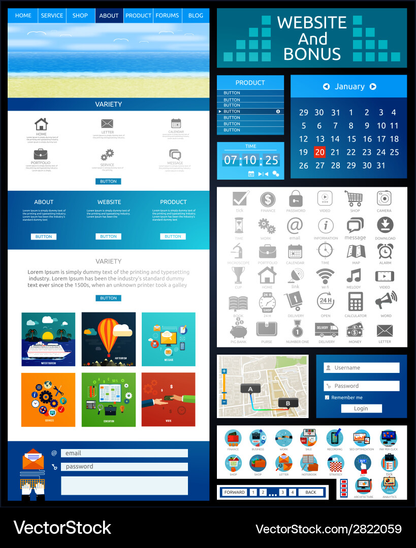 Website page template web design Vector Image