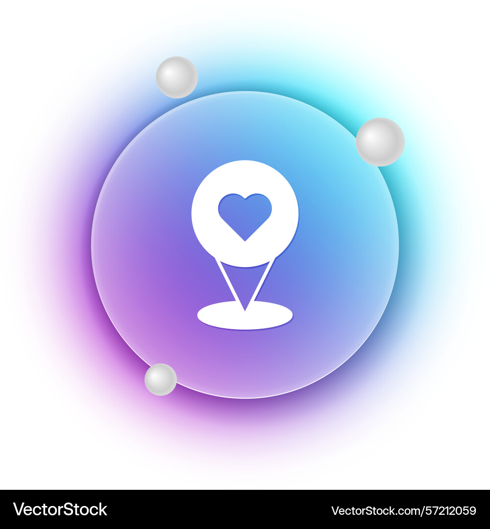 White map pointer with heart icon isolated White map pointer with heart icon isolated vector image