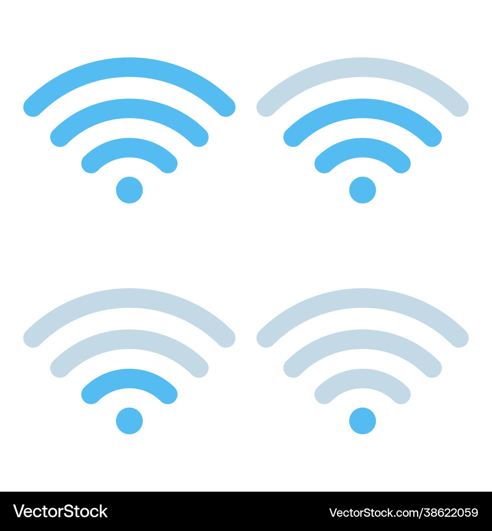Wifi different signal levels Vector Image