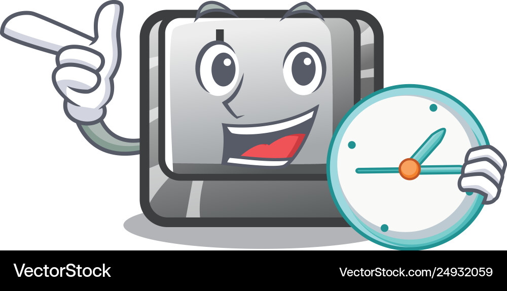 With clock button i in character shape With clock button i in character shape vector image