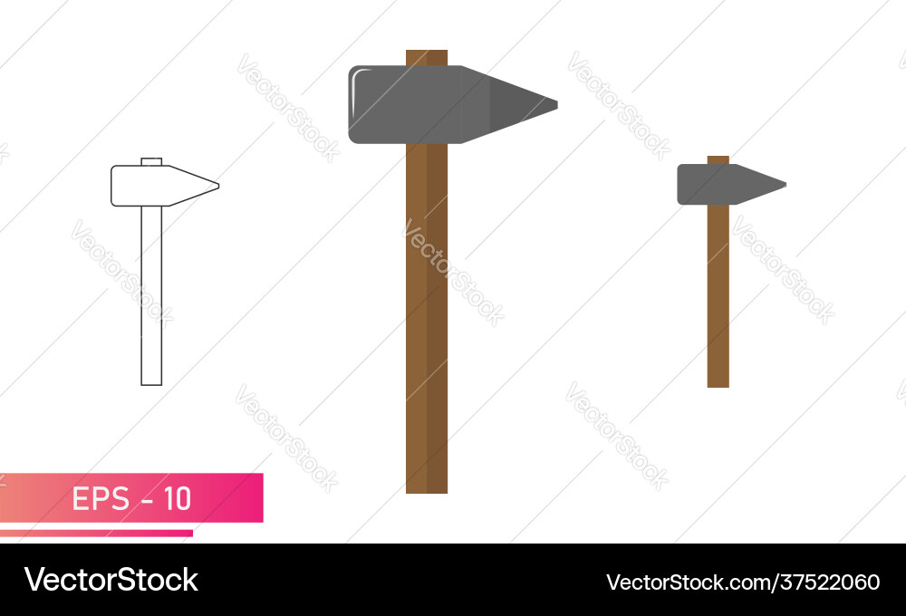 A set sledgehammers with pointed side A set sledgehammers with pointed side vector image