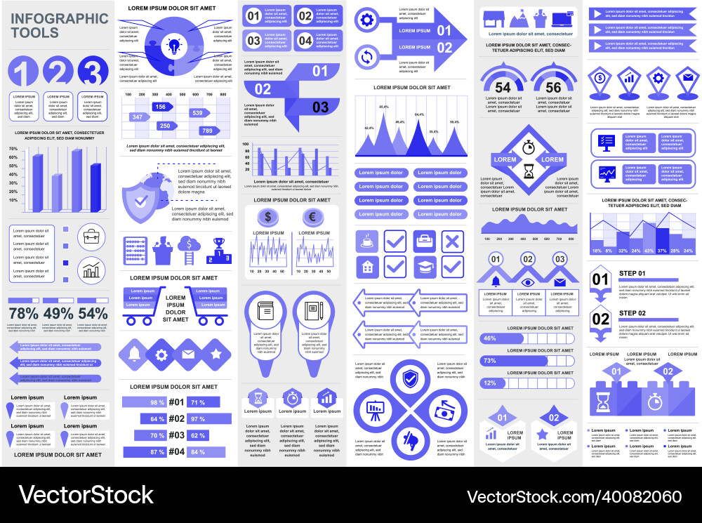 Bundle infographic elements data visualization Bundle infographic elements data visualization vector image