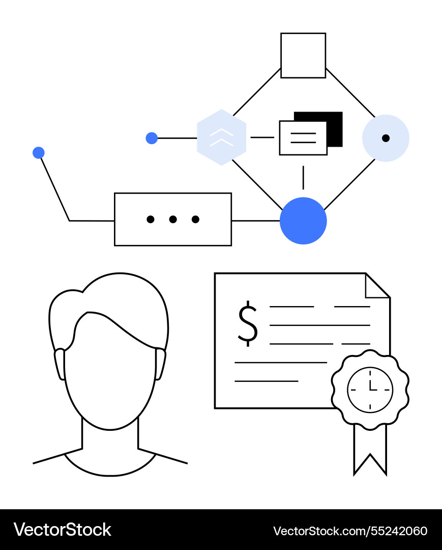 Diagram displaying workflow process connected Diagram displaying workflow process connected vector image