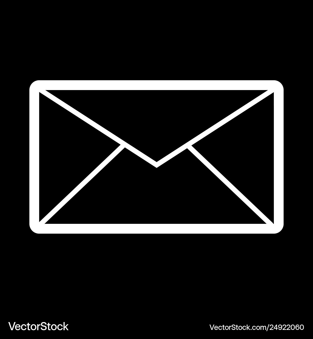 Email icon black and white mail Email icon black and white mail vector image