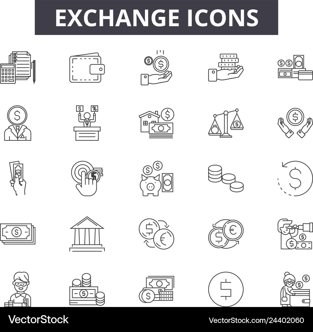 Exchange line icons for web and mobile design Exchange line icons for web and mobile design vector image