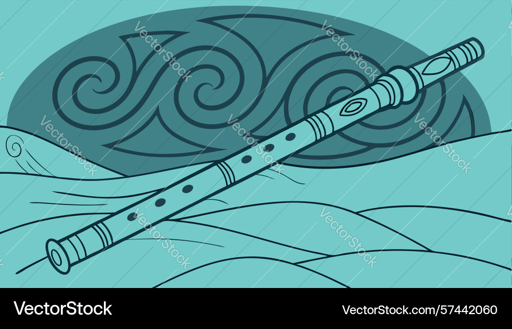 Flute with swirling patterns dynamic abstract Vector Image