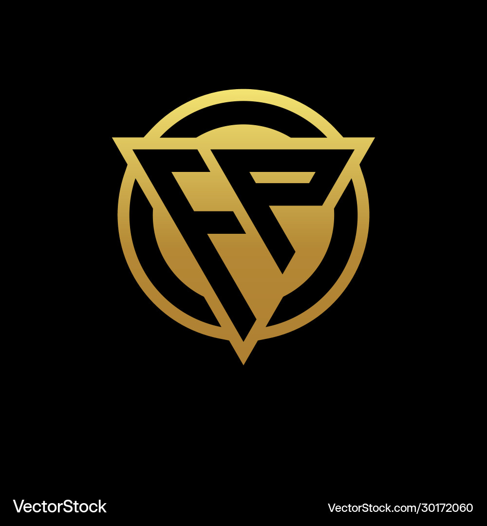 Fp logo monogram with triangle shape and circle Vector Image