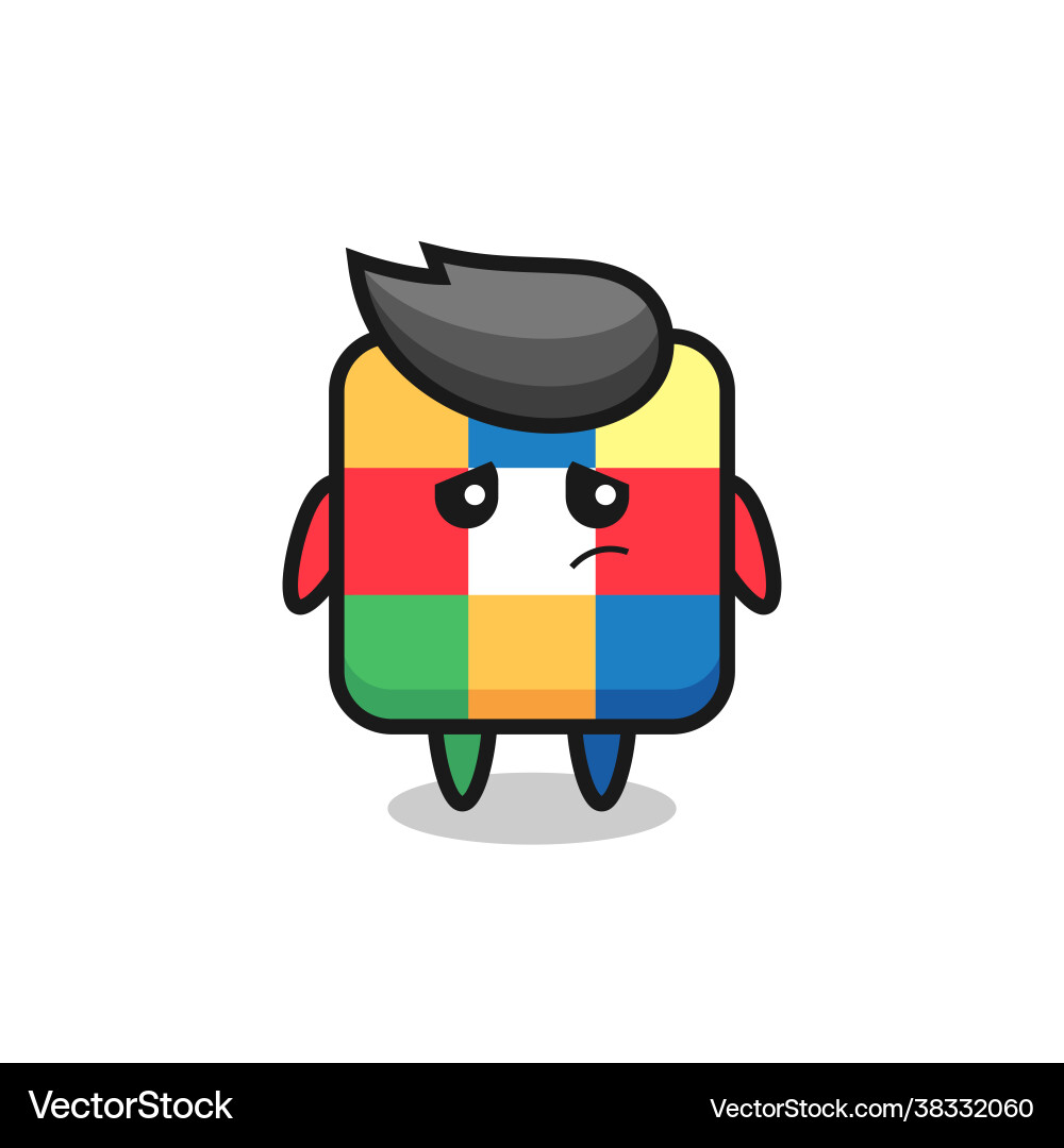 Lazy gesture rubik cube cartoon character Lazy gesture rubik cube cartoon character vector image