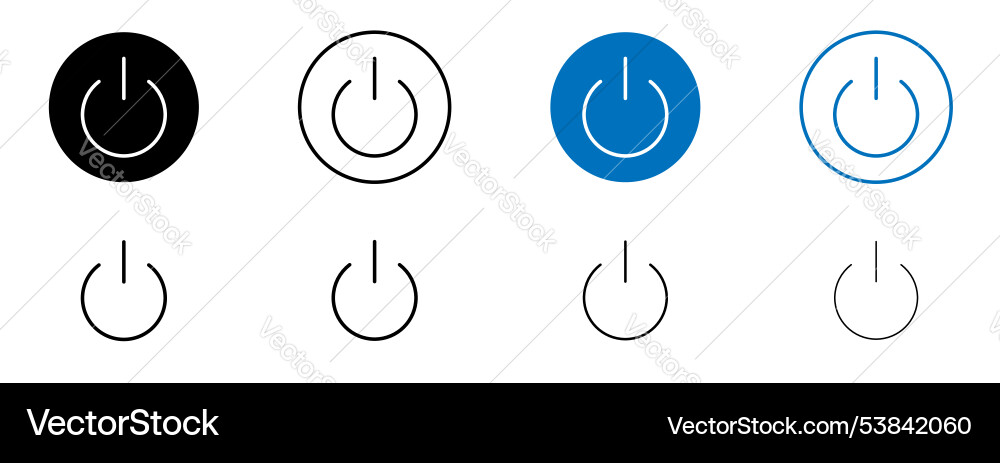 Power button icon set Power button icon set vector image