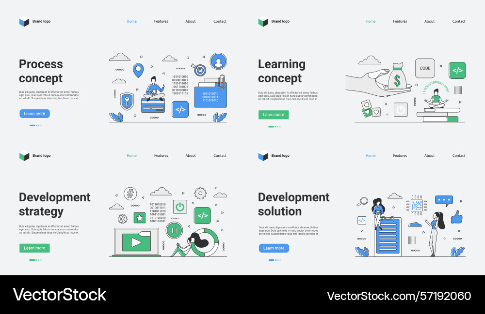 Process concept learning development Process concept learning development vector image