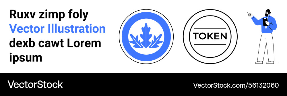 Professional presentation with emblem and token Professional presentation with emblem and token Vector Image